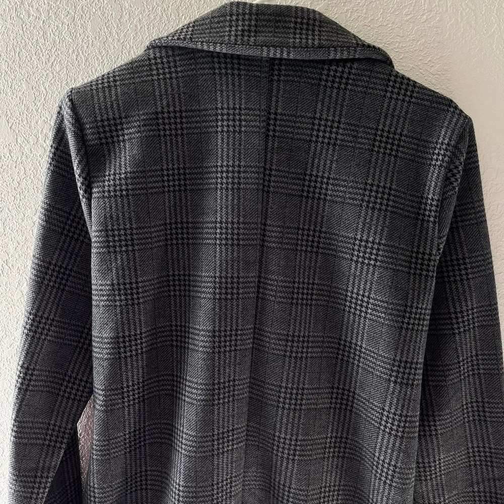 Grey Houndstooth Long Coat M - image 5